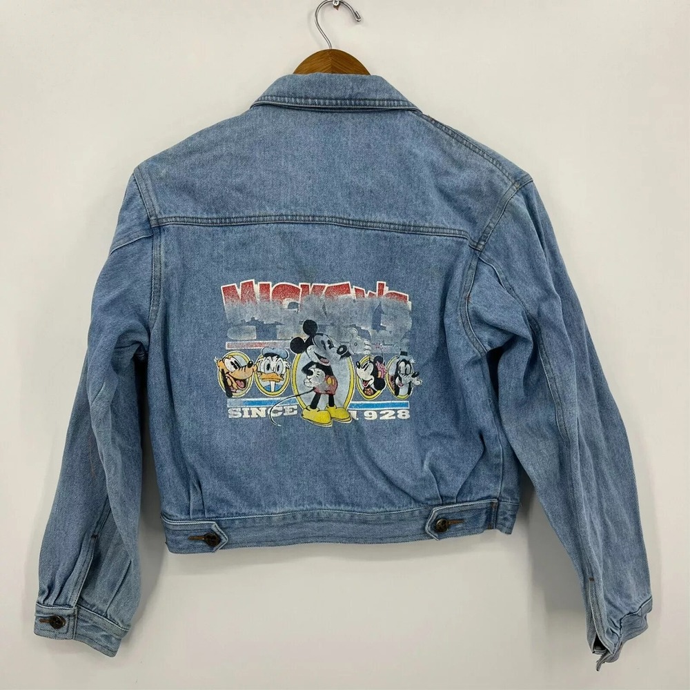 Vintage Mickey & Co Disney Kids Denim Jacket Light Wash Character Graphic 90s